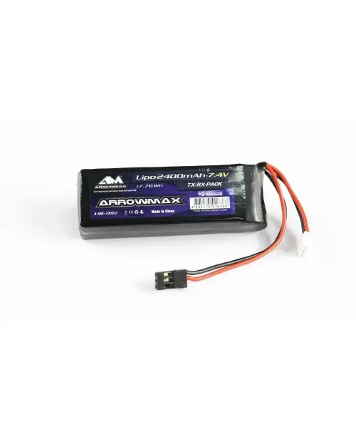 LIPO 2S Reception battery 2400 - 7.4V Arrowmax 86x29x17mm*