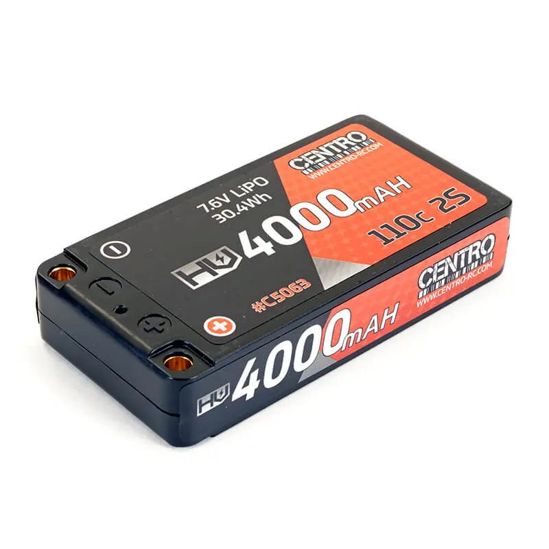 Centro Hv 2s 4000mah 7.6v 110c Hardcase Lp Shorty Lipo (5mm)