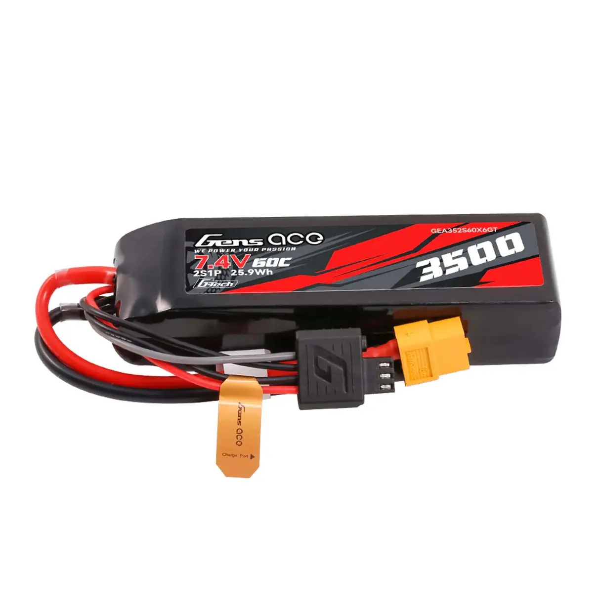 Gensace Mini G-Tech Hard 2s 7.4v-3500-60c 100x34x22mm 179g (Xt60)