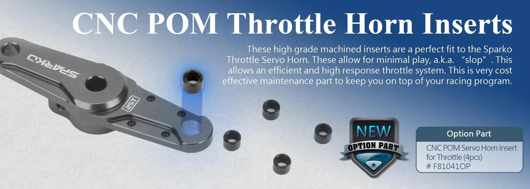 Sparko F8 CNC Pom Servo Horn Insert for Throttle (4pcs) – view 2