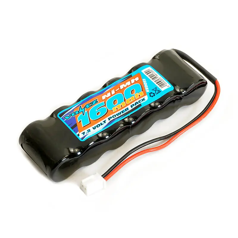 Voltz 6 Cell 1600mah 7.2v Nimh Straight Pack(18t) Battery W/Micro Connector