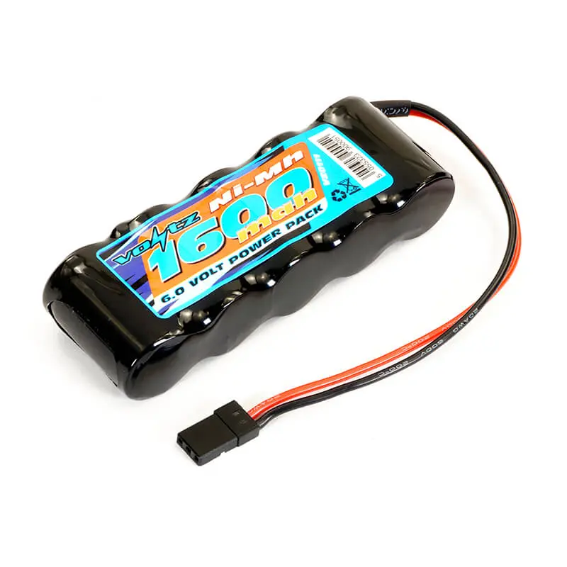 Voltz 1600mah 6.0v Rx Straight Battery W/ Jr Plug