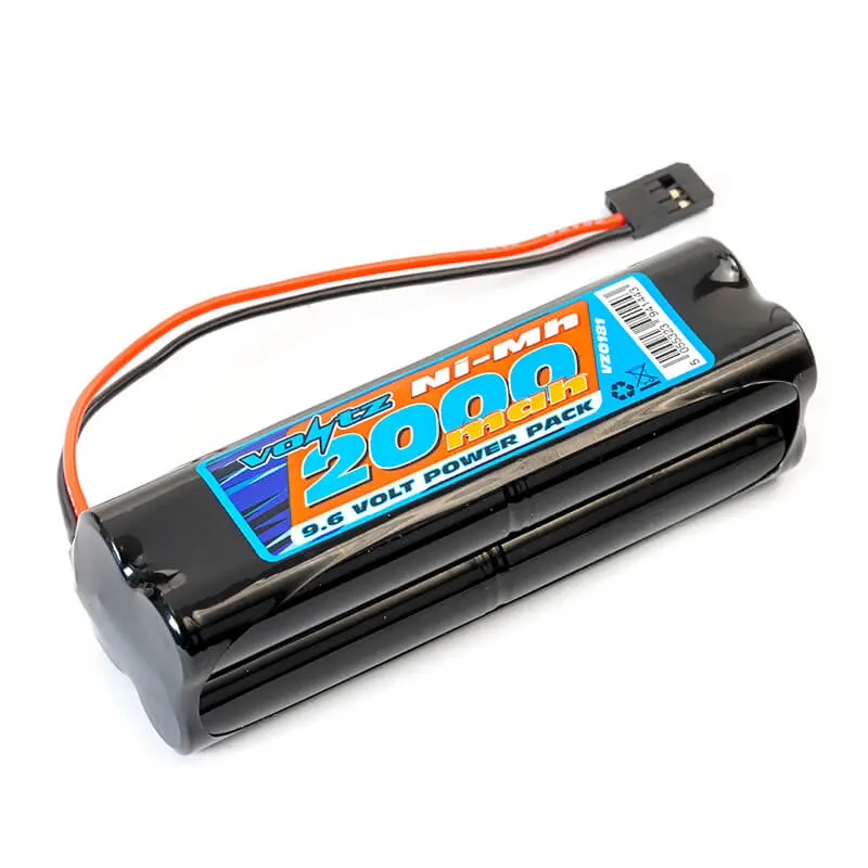 Voltz Tx 9.6v 2000mah Nimh Square Battery Pack W/Futaba Connector