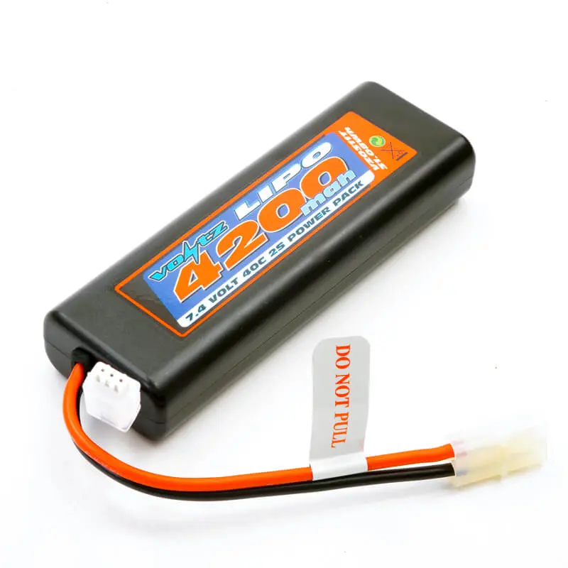 Voltz 4200mah Round/Oval Case 2s 40c 7.4V Lipo Stick Pack - Tamiya