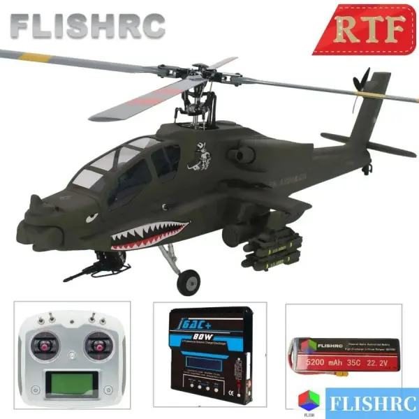 FLISHRC 500 Size AH-64 Apache Scale RC Helicopter – RTR (Ready to Run) – view 8