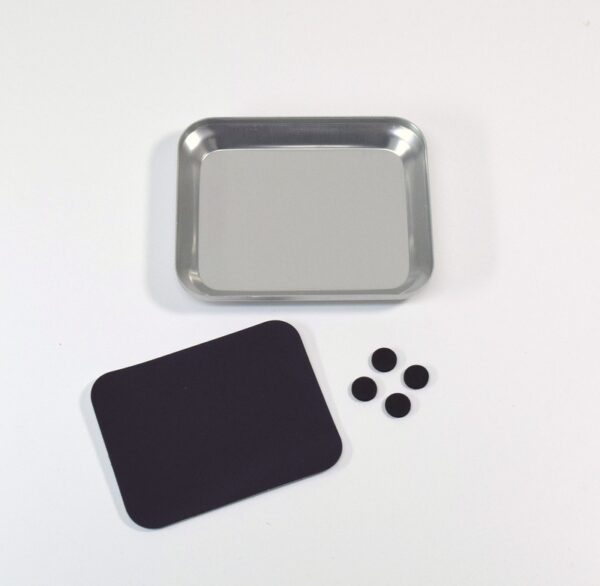 Aluminum bowl with magnet plate silver
