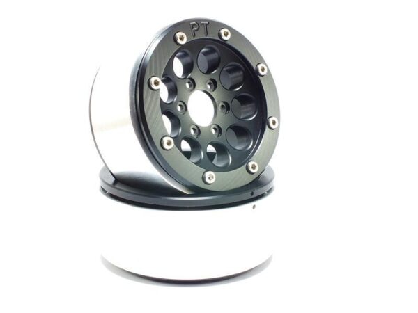 RC Crawler wheels Beadlock Wheels GUN Black/Black 1.9 (2) w/o Hub