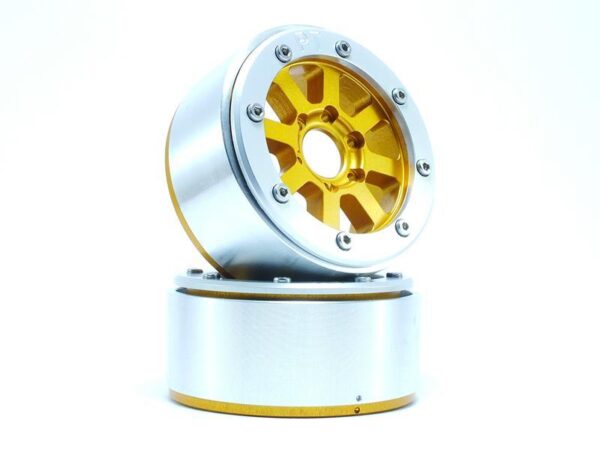 RC Crawler wheels Beadlock Wheels HAMMER Gold/Silver 1.9 (2) w/o Hub
