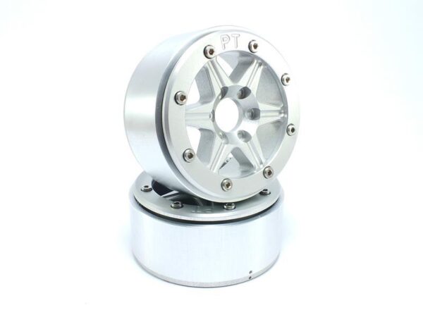 RC Crawler wheels Beadlock Wheels SIXSTAR Silver/Silver 1.9 (2) w/o Hub