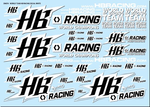 World Team HB Racing Decals White